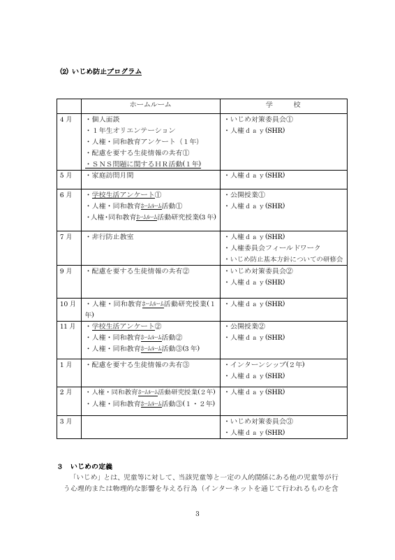 08新居浜商業高校 学校いじめ防止基本方針.pdfの3ページ目のサムネイル